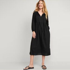 Long-Sleeve All-Day Midi Swing Dress